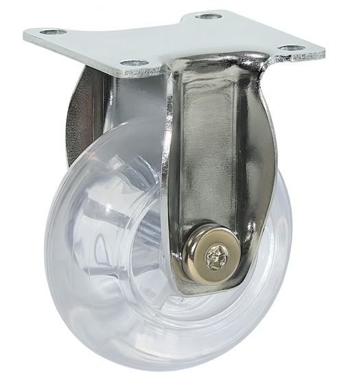 Ρόδα Σταθερή Φ-50mm Υ:63mm για βάρος μέχρι 30Kg διάφανο