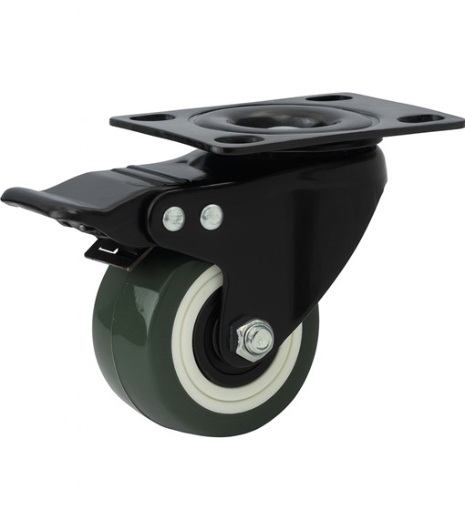 Ρόδα περιστρεφόμενη  Φ-50mm Υ:74mm για βάρος μέχρι 40Kg με φρένο