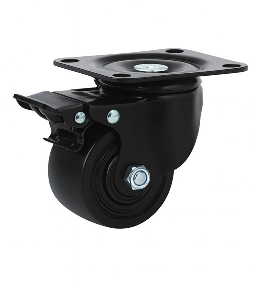 Ρόδα περιστρεφόμενη  Φ-50mm Υ:70mm για βάρος μέχρι 80Kg με φρένο