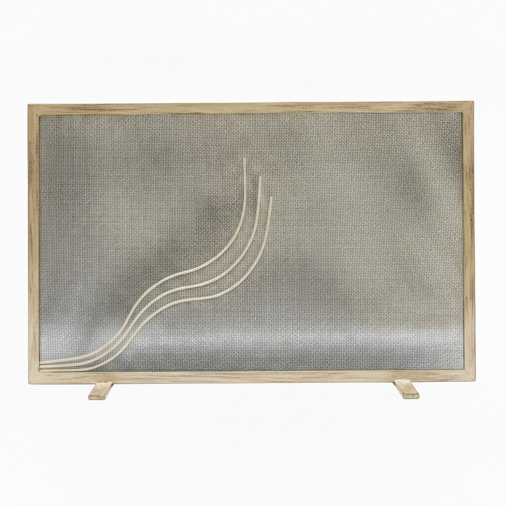 Σίτα Τζακιού Μονόφυλλη Σχέδιο Φλόγα (2420) Εκρού Πατίνα Χρυσό