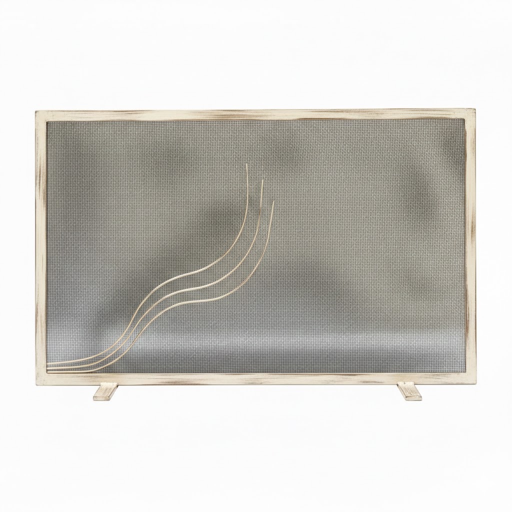 Σίτα Τζακιού Μονόφυλλη Σχέδιο Φλόγα (2420) Εκρού Πατίνα Χαλκός