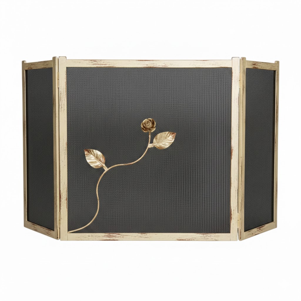 Σίτα Τζακιού Τρίφυλλη Σχέδιο Λουλούδι Strass (2451) Εκρού Πατίνα Χρυσό