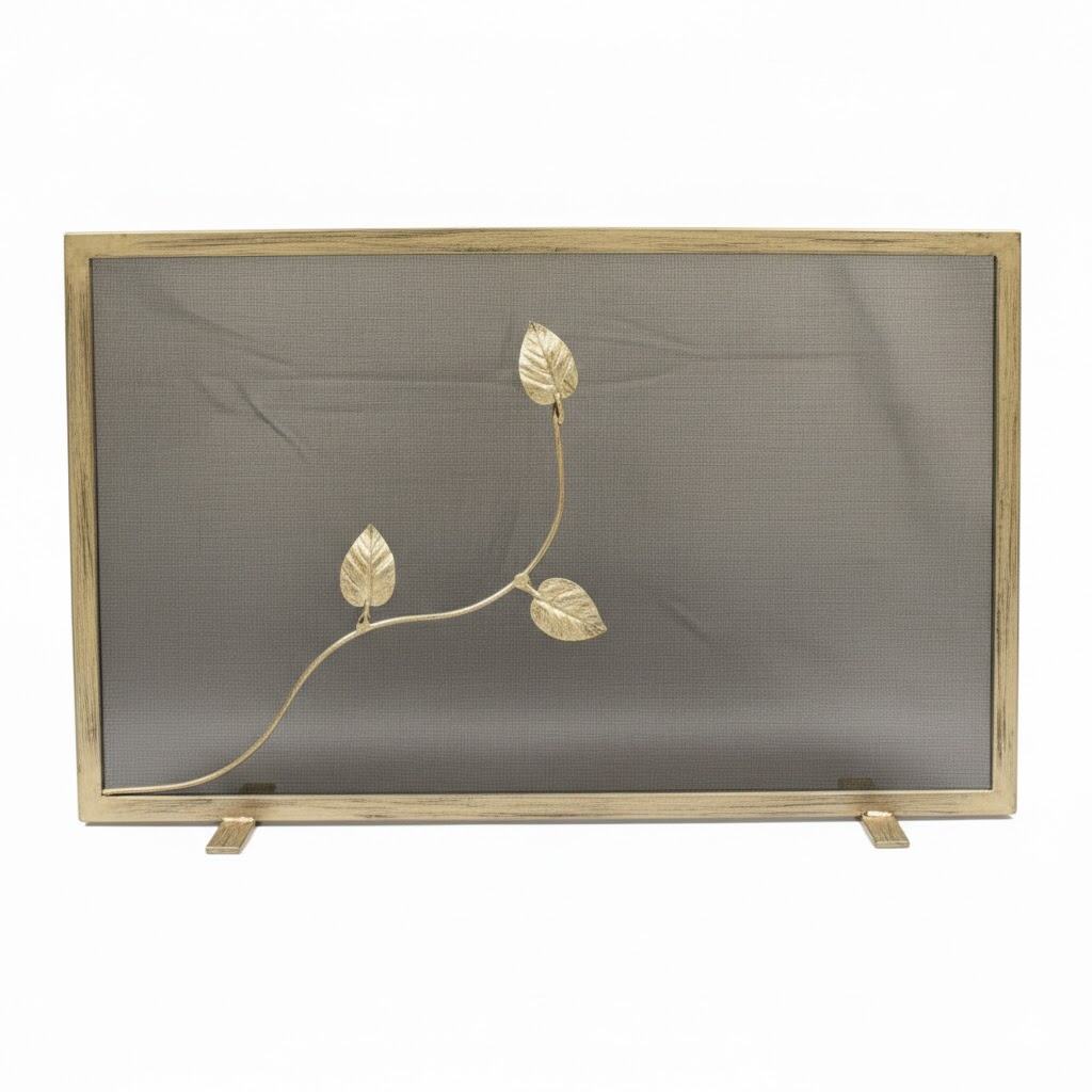 Σίτα Τζακιού Μονόφυλλη Σχέδιο Φύλλα (2460) Εκρού Πατίνα Χρυσό