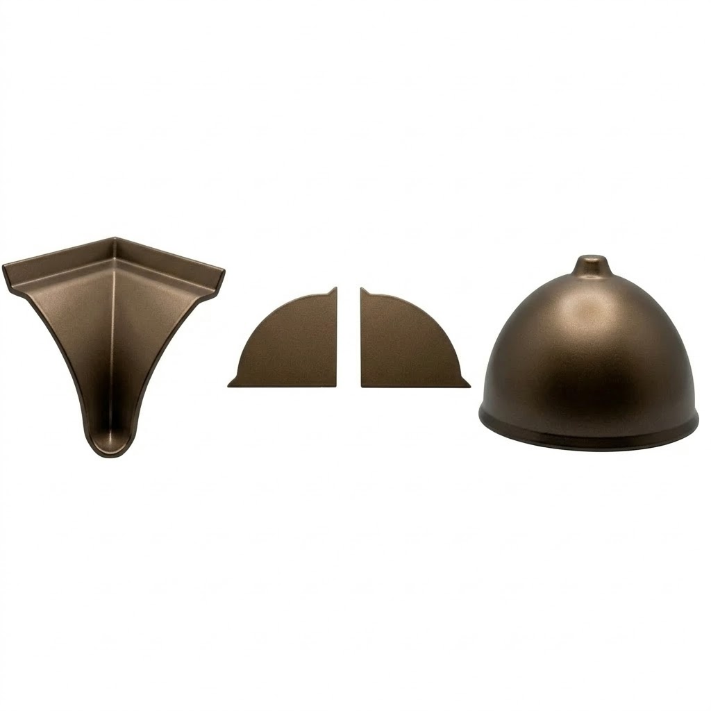 Γωνίες Αρμοκάλυπτρο για αλουμινίου τύπου "Οβάλ" (SET) (Καφέ)